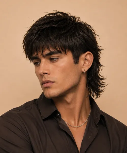 Straight Hair Creates a Sharper Mullet Shape