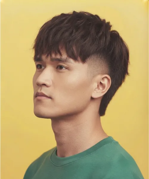 Asian Men Modern Mullet Short for Everyday Wear