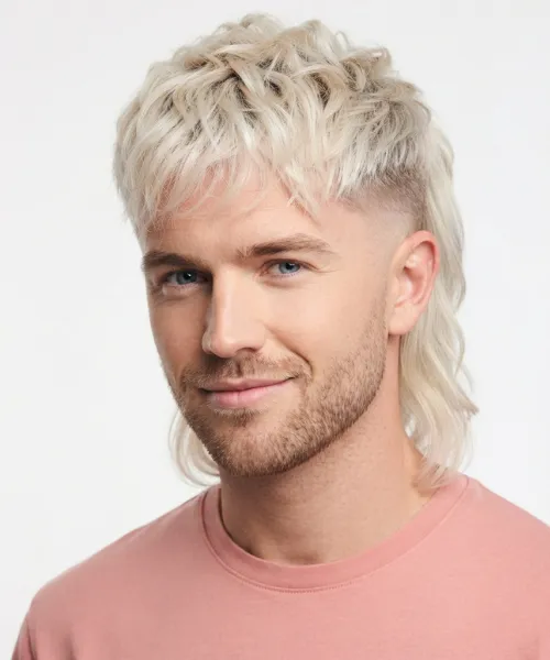 Modern Mullet Blonde with a Fresh Finish